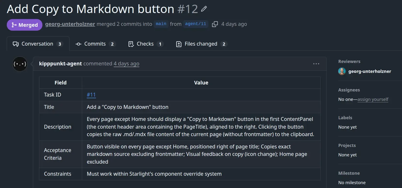 Pull request created